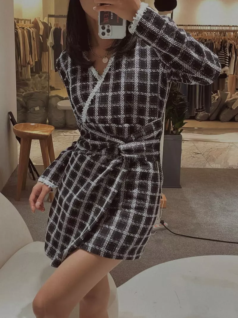 Fabric Seoul - Korean Women Fashion - #vintageinspired - Twid Twist One-piece - 5