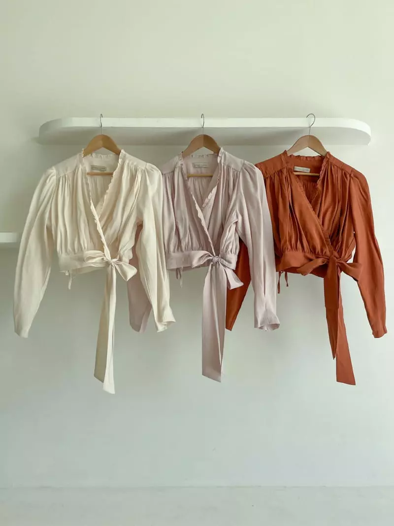 Fabric Seoul - Korean Women Fashion - #vintagekidsstyle - Wrap Muse Blouse - 11