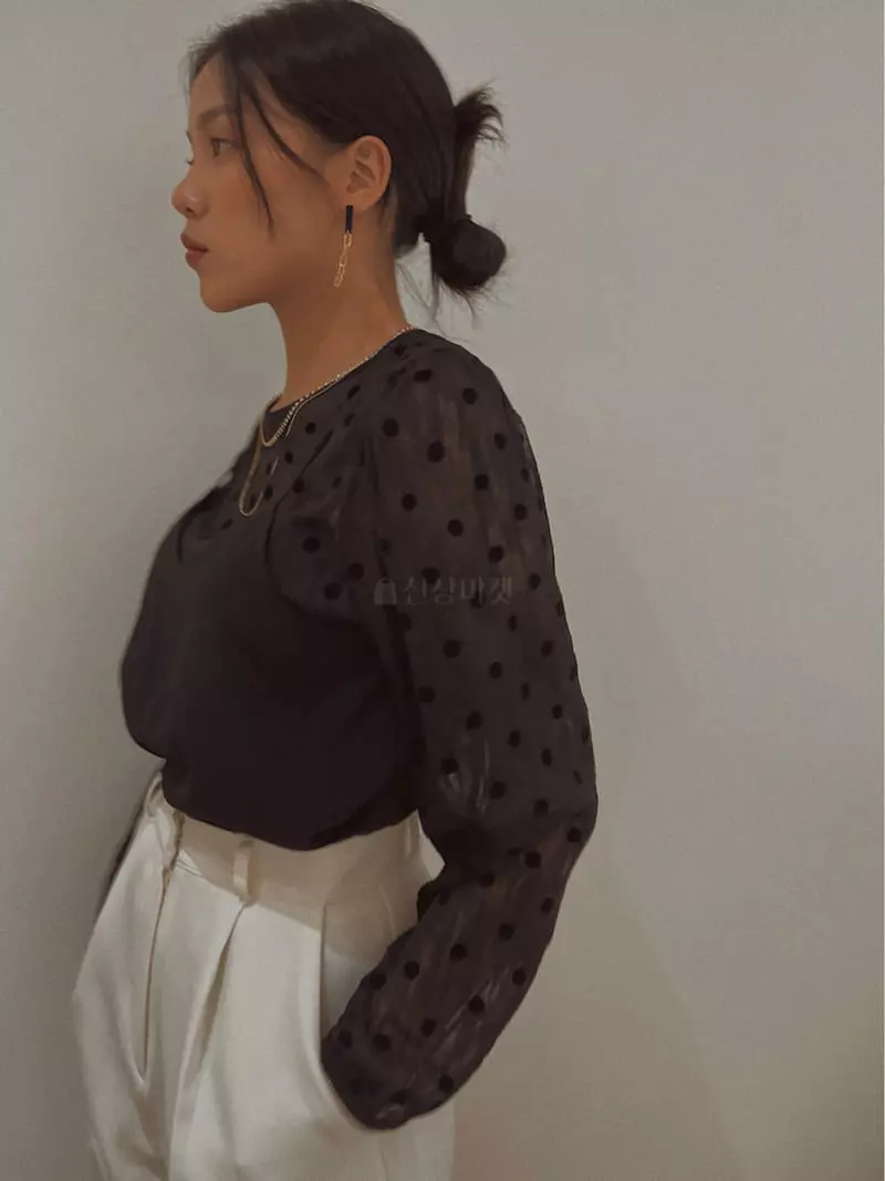 Fabric Seoul - Korean Women Fashion - #vintagekidsstyle - Dot Bustier Blouse - 9