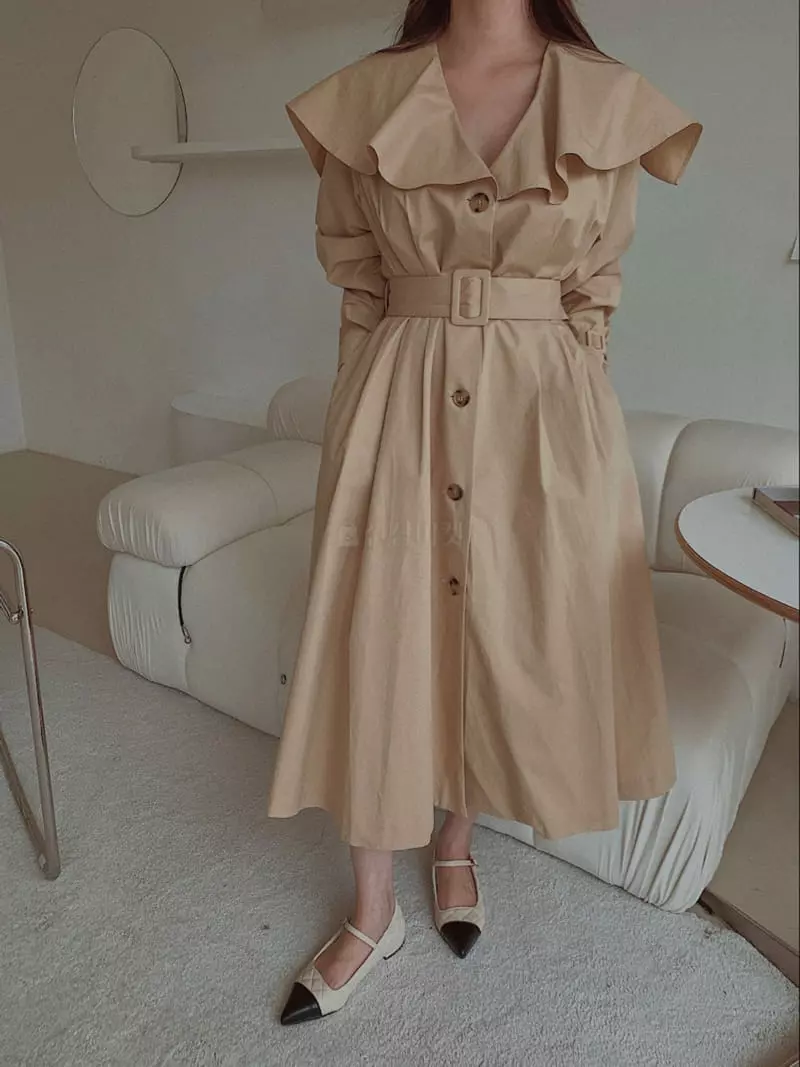 Fabric Seoul - Korean Women Fashion - #vintagekidsstyle - Cape Trench Coat - 2