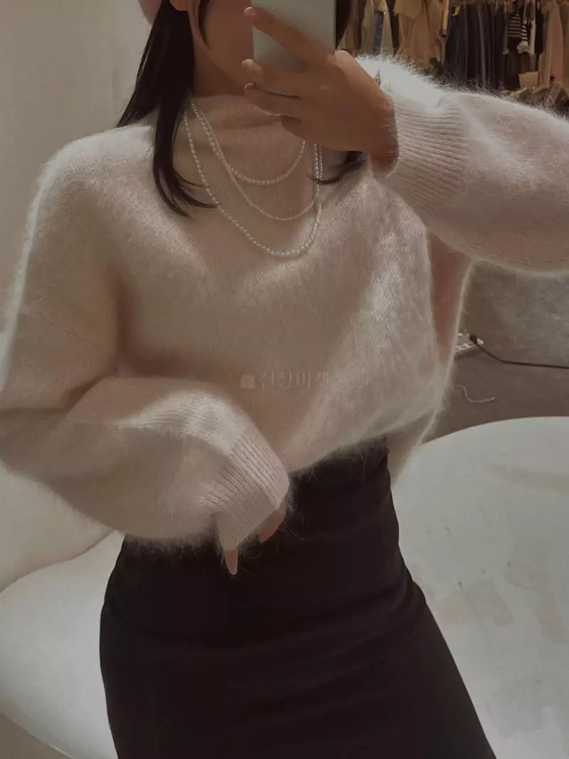 Fabric Seoul - Korean Women Fashion - #momslook - Angora Merry Knit Tee - 4