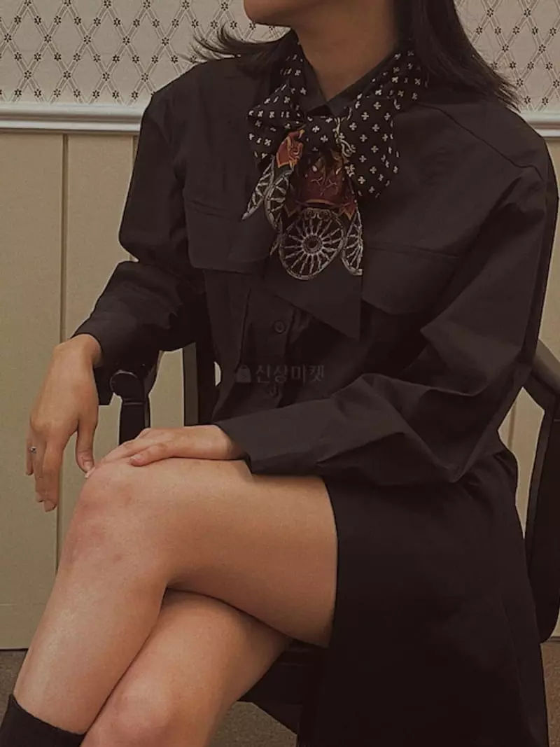 Fabric Seoul - Korean Women Fashion - #womensfashion - Scarf Pocket Shirt - 10