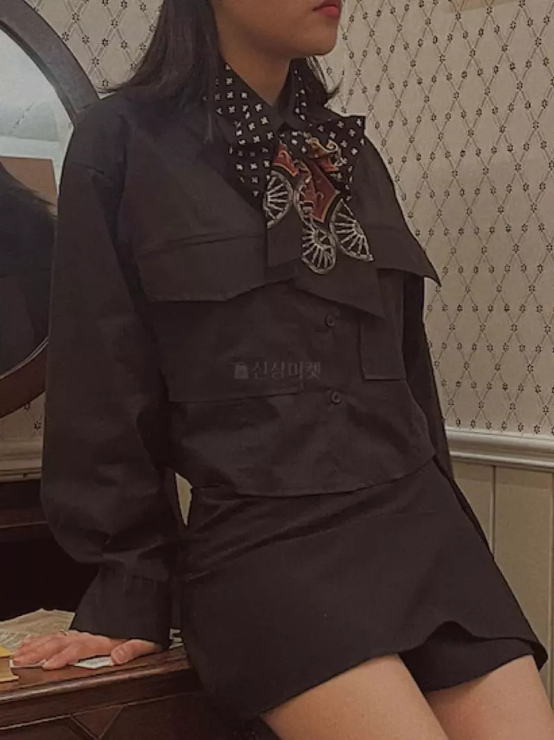 Fabric Seoul - Korean Women Fashion - #momslook - Scarf Pocket Shirt - 4