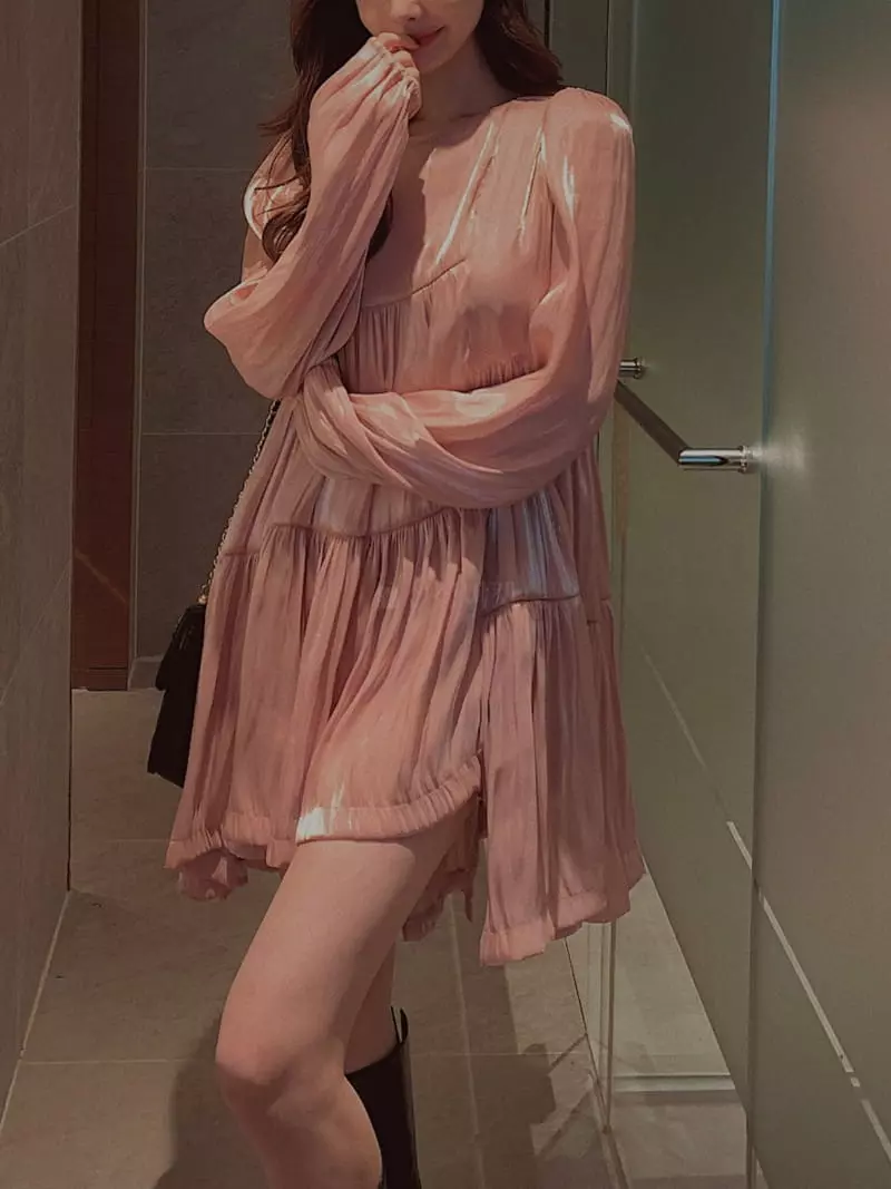 Fabric Seoul - Korean Women Fashion - #womensfashion - Metal Cancan One-piece - 10
