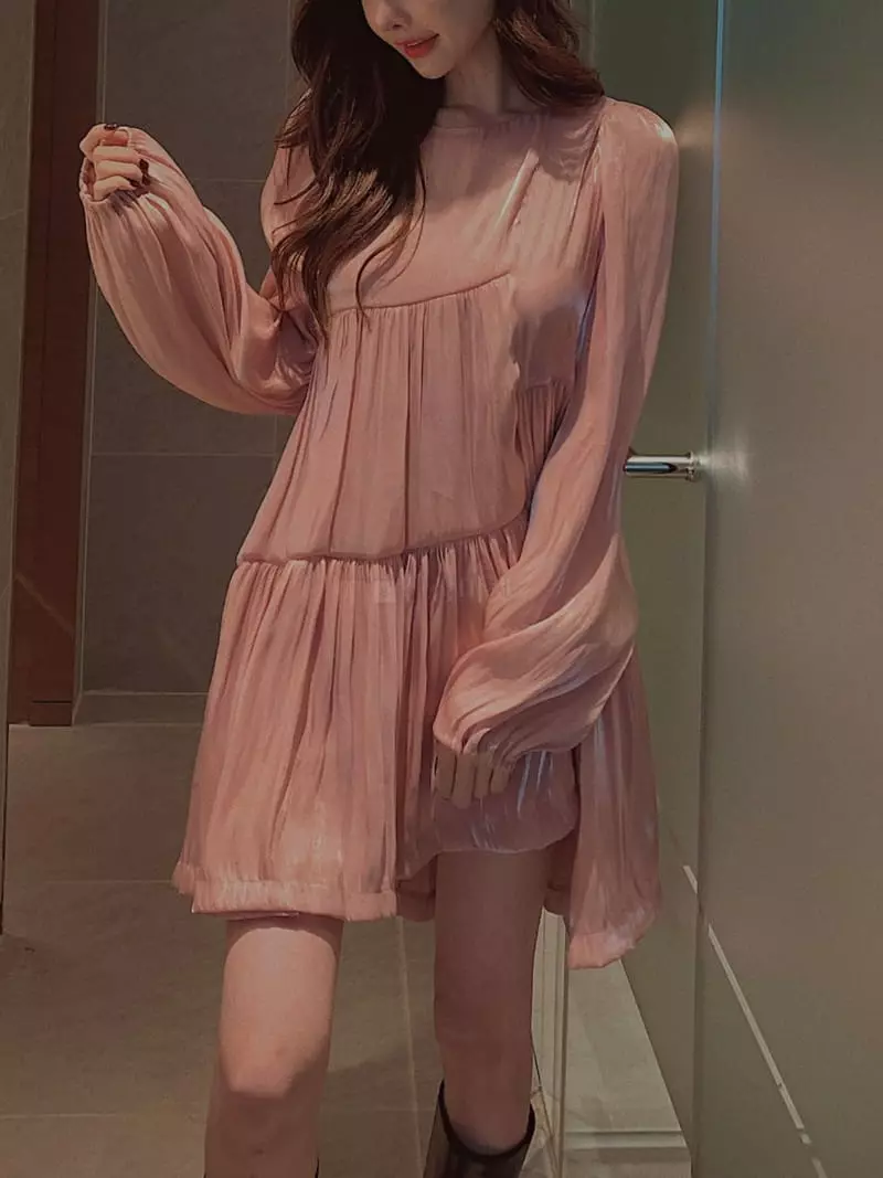 Fabric Seoul - Korean Women Fashion - #womensfashion - Metal Cancan One-piece - 2