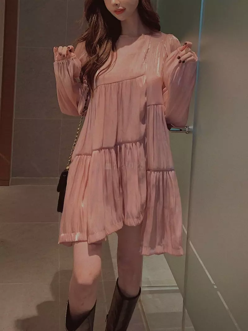 Fabric Seoul - Korean Women Fashion - #womensfashion - Metal Cancan One-piece - 8