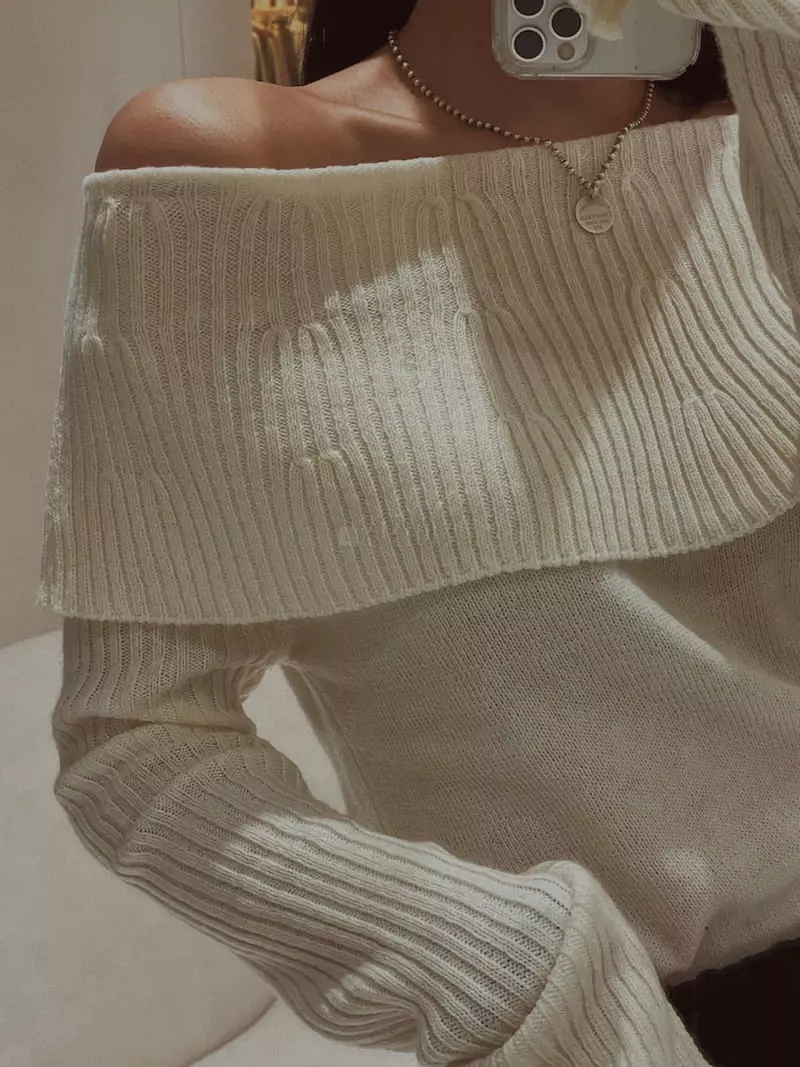 Fabric Seoul - Korean Women Fashion - #womensfashion - Leeds Cape Knit Tee - 5