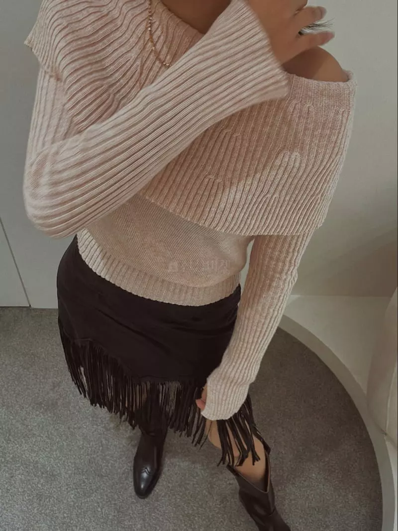 Fabric Seoul - Korean Women Fashion - #womensfashion - Leeds Cape Knit Tee - 9
