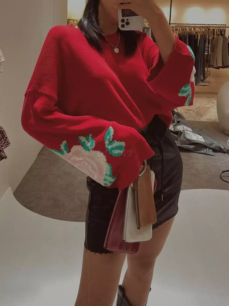 Fabric Seoul - Korean Women Fashion - #womensfashion - Rose Intasha Knit Tee - 7