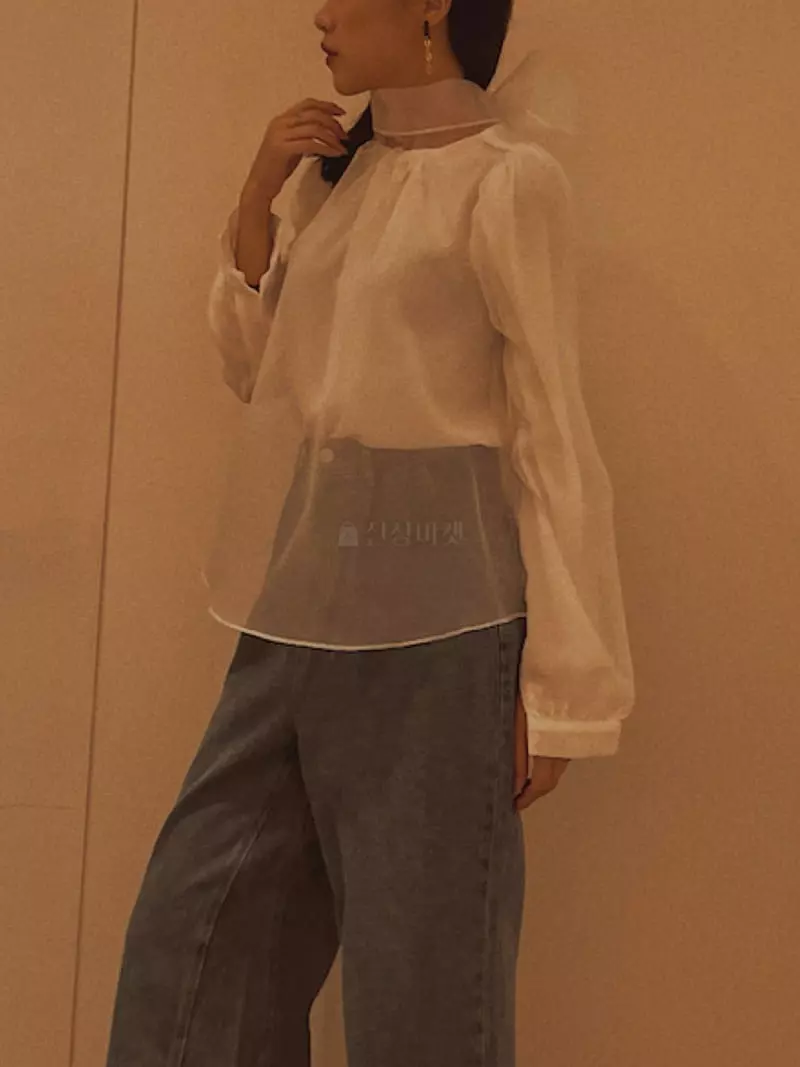 Fabric Seoul - Korean Women Fashion - #womensfashion - See Through Blouse - 11