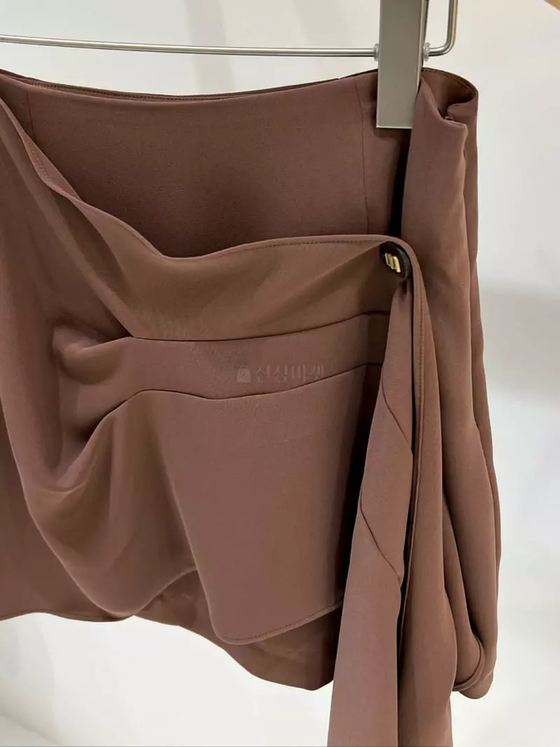 Fabric Seoul - Korean Women Fashion - #womensfashion - Unbal Button Wrap Skirt - 11