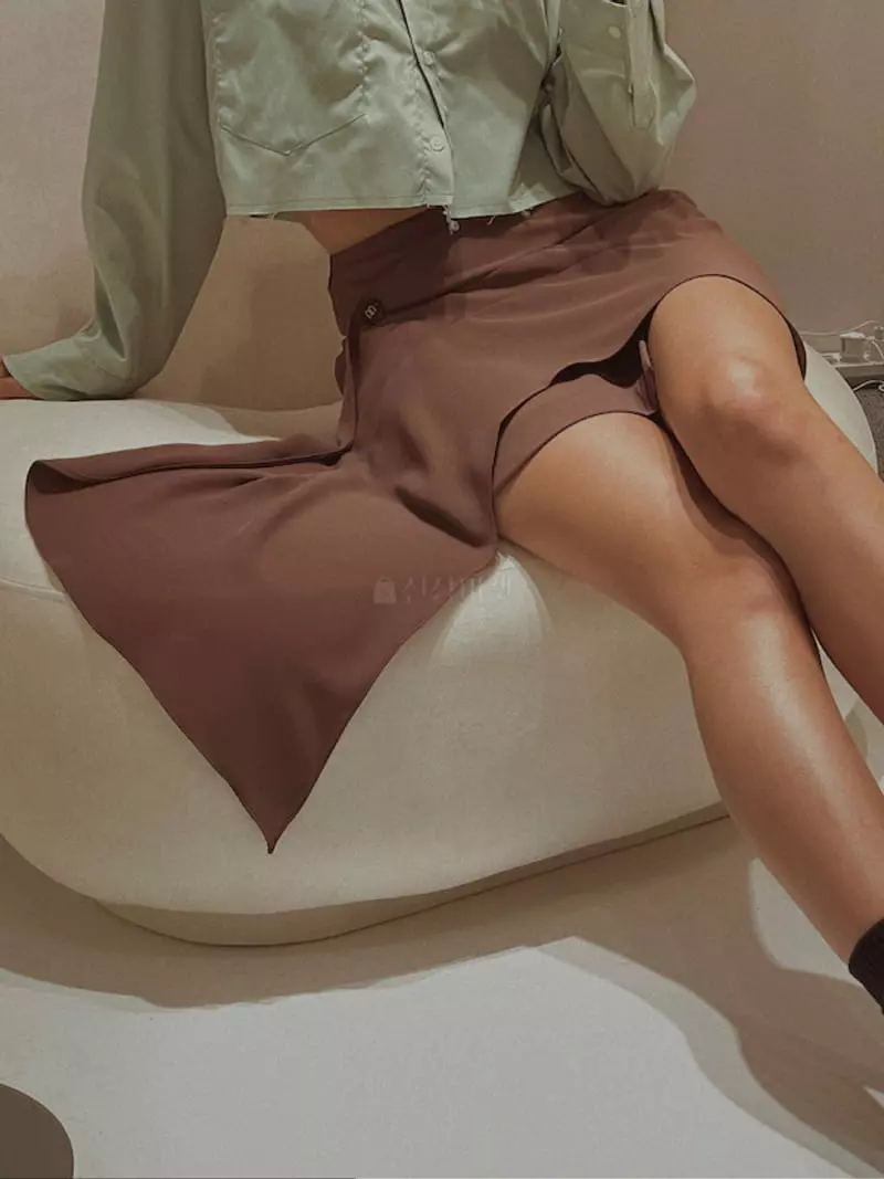 Fabric Seoul - Korean Women Fashion - #womensfashion - Unbal Button Wrap Skirt - 7