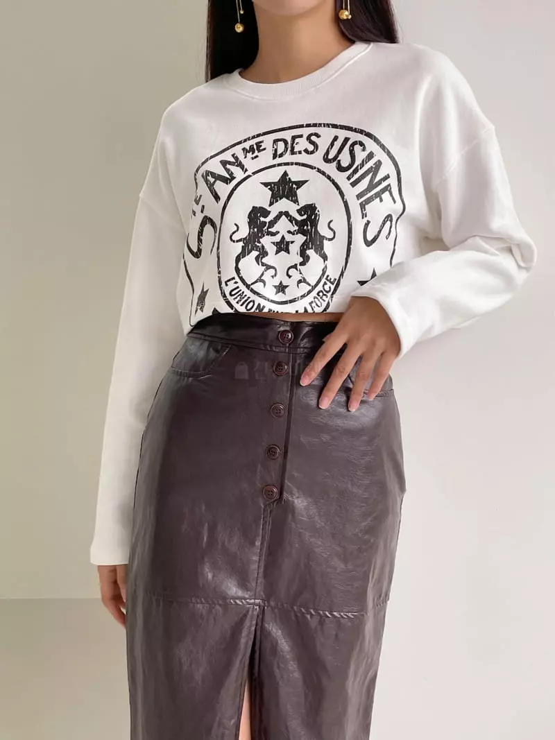 Feffer - Korean Women Fashion - #restrostyle - Half Crop Sweatshirt - 2