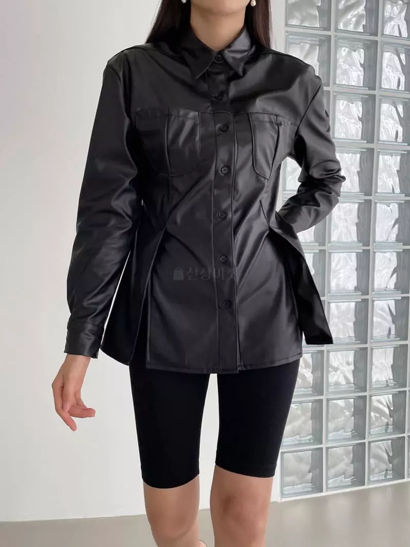 Feffer - Korean Women Fashion - #womensfashion - Leather Shirt