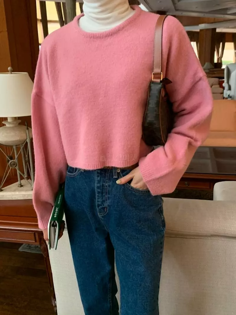 Ff - Korean Women Fashion - #momslook - Simple Knit Tee - 5