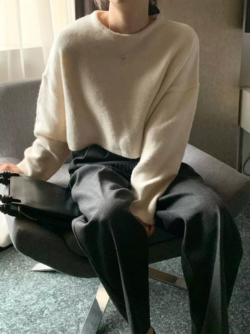Ff - Korean Women Fashion - #momslook - Simple Knit Tee - 7