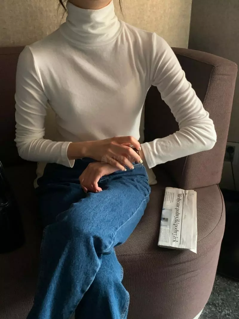 Ff - Korean Women Fashion - #momslook - Soft Turtleneck Tee - 5