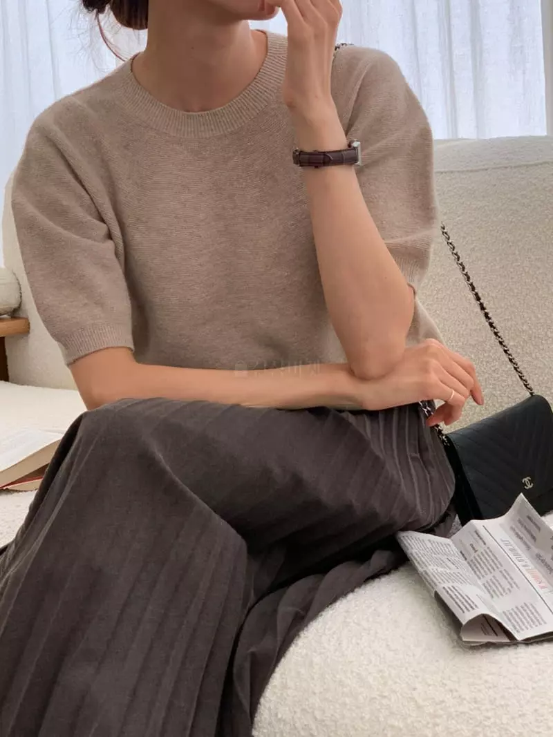Ff - Korean Women Fashion - #momslook - Whole Gament Knit Tee - 3