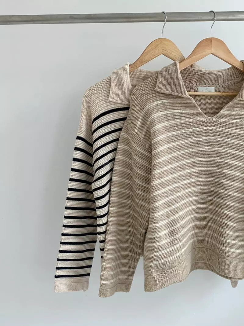 Ff - Korean Women Fashion - #momslook - Selle Stripes Knit Tee - 5