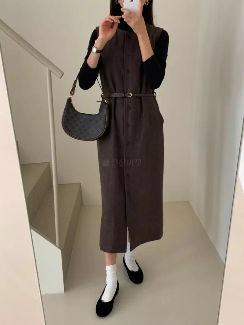 Ff - Korean Women Fashion - #pursuepretty - Belt One-piece - 2