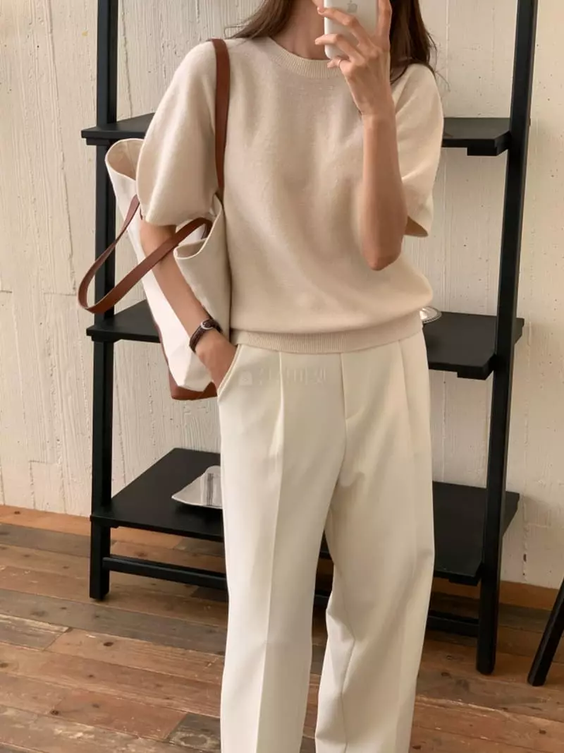 Ff - Korean Women Fashion - #restrostyle - Whole Gament Knit Tee - 12