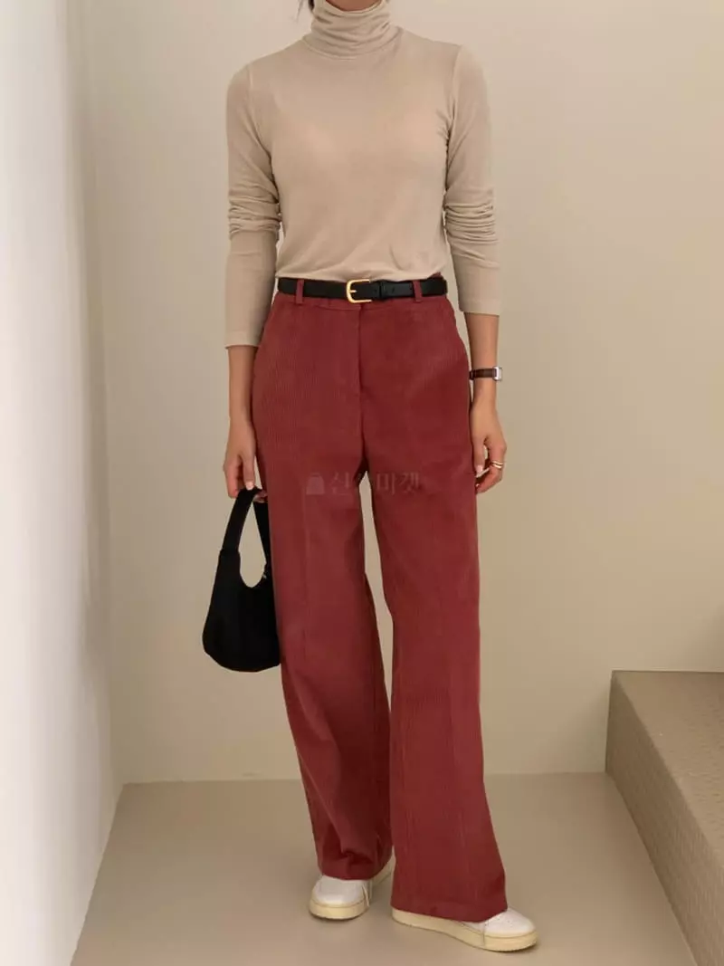 Ff - Korean Women Fashion - #restrostyle - Corduroy Pants - 2