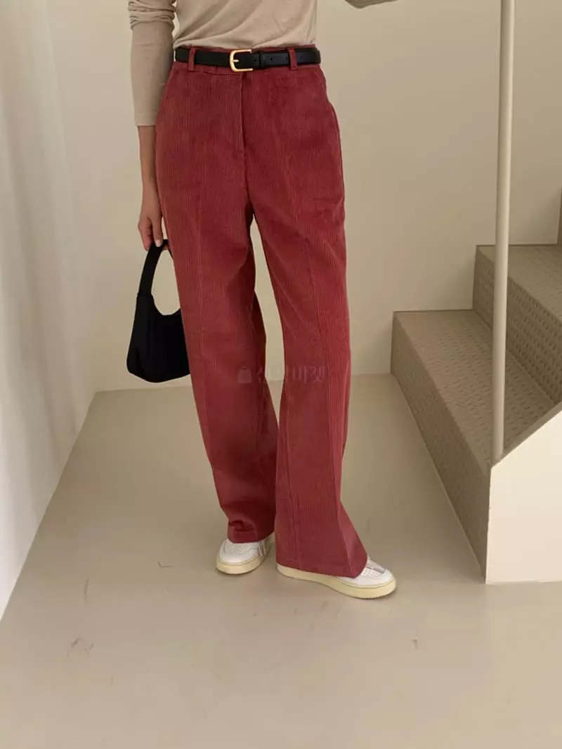 Ff - Korean Women Fashion - #romanticstyle - Corduroy Pants - 4