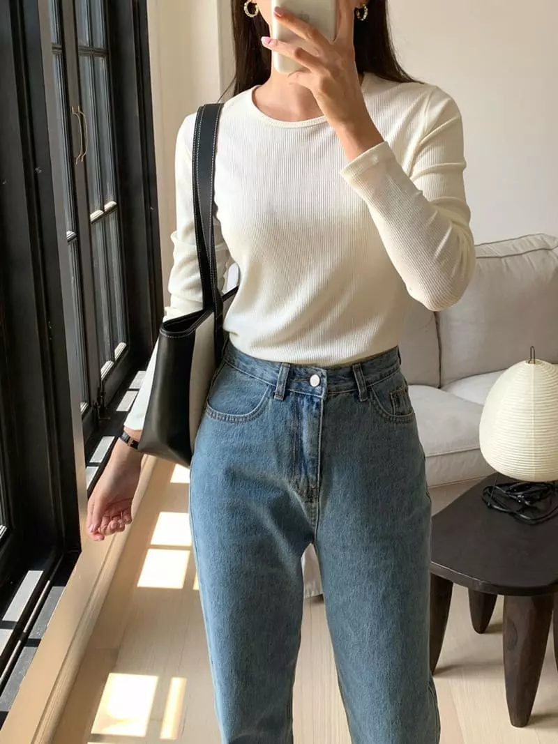 Ff - Korean Women Fashion - #thatsdarling - Cash Rib Tee