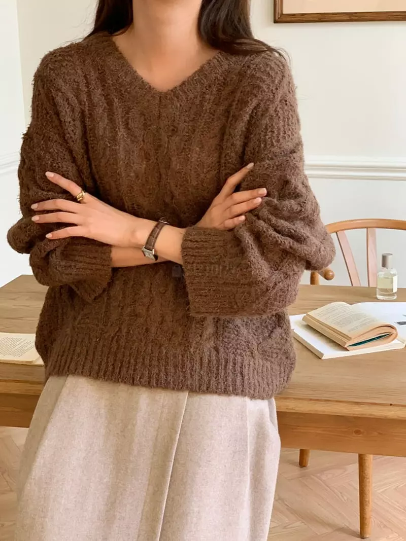 Ff - Korean Women Fashion - #vintageinspired - Bookle Knit Tee