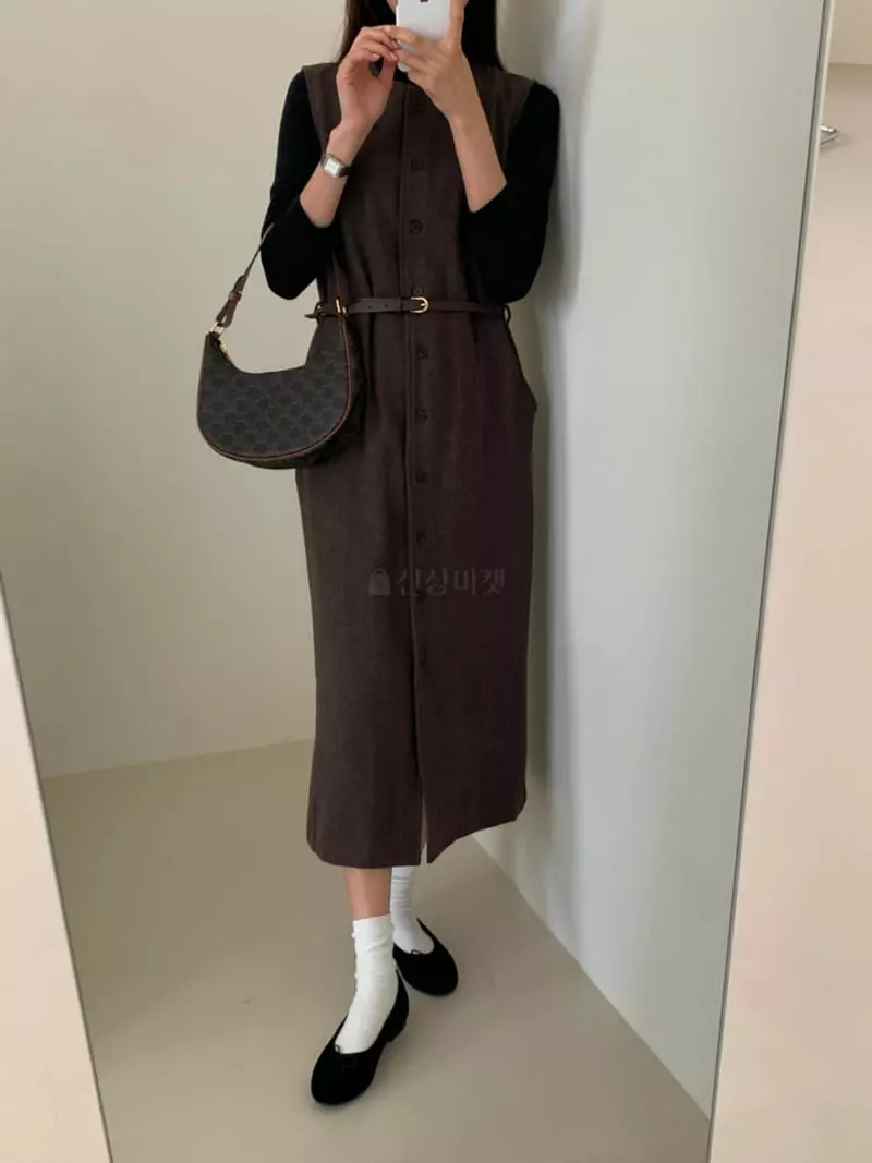 Ff - Korean Women Fashion - #vintagekidsstyle - Belt One-piece