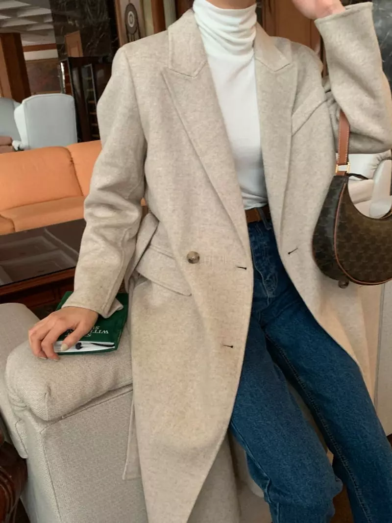 Ff - Korean Women Fashion - #womensfashion - Double Herringbone Coat - 8