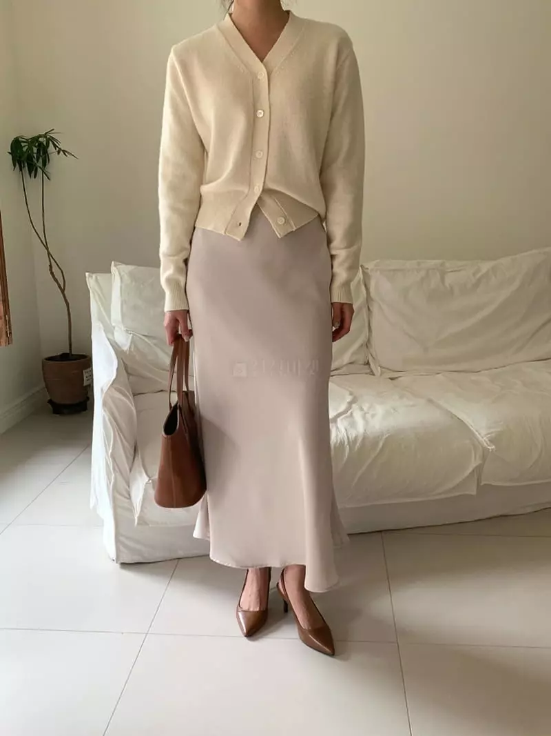 Ff - Korean Women Fashion - #womensfashion - Maron Silk Skirt - 3