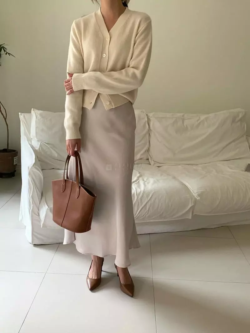 Ff - Korean Women Fashion - #womensfashion - Maron Silk Skirt - 5