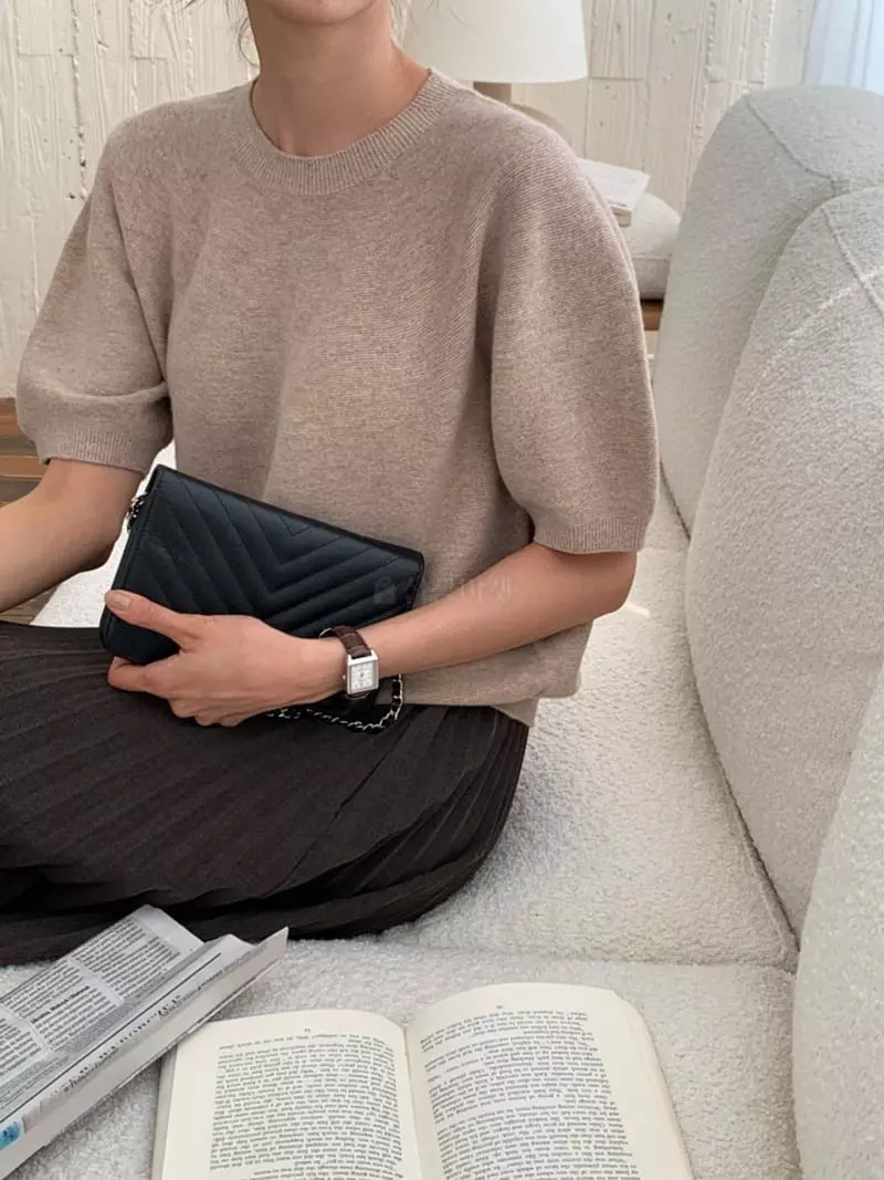 Ff - Korean Women Fashion - #womensfashion - Whole Gament Knit Tee - 2