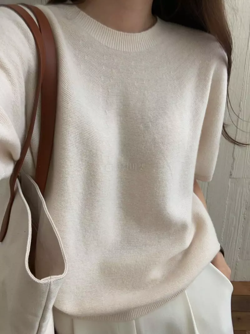 Ff - Korean Women Fashion - #momslook - Whole Gament Knit Tee - 4