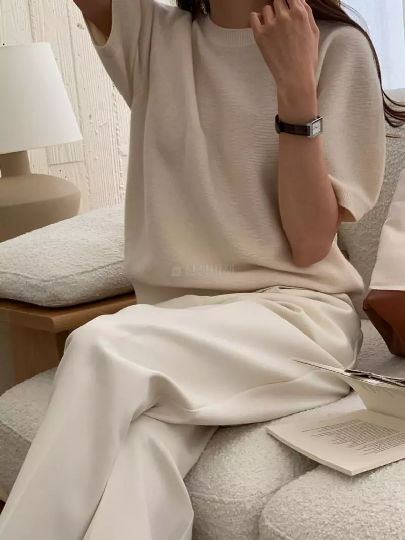Ff - Korean Women Fashion - #womensfashion - Whole Gament Knit Tee - 8