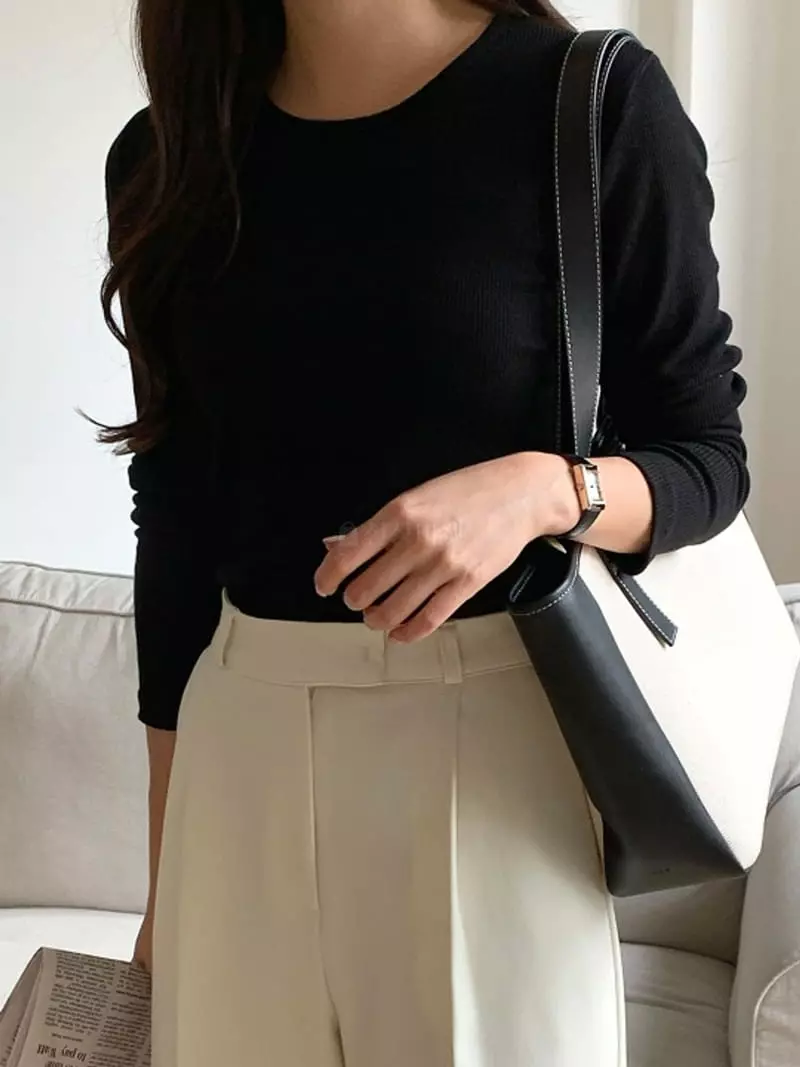 Ff - Korean Women Fashion - #womensfashion - Cash Rib Tee - 8