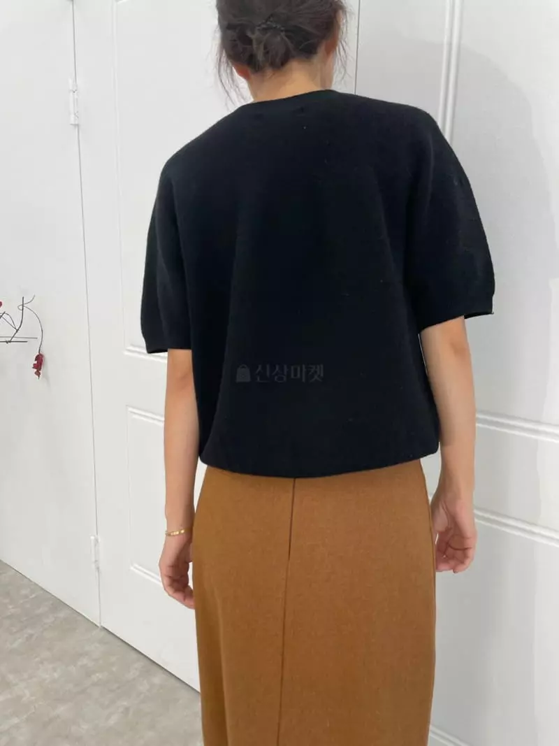 Fifty - Korean Women Fashion - #momslook - Whole Gament Short Sleeves Knit Tee - 5