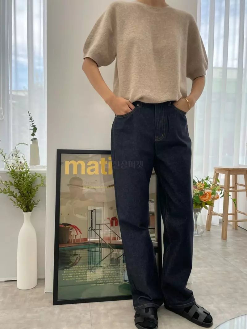 Fifty - Korean Women Fashion - #momslook - Whole Gament Short Sleeves Knit Tee - 9