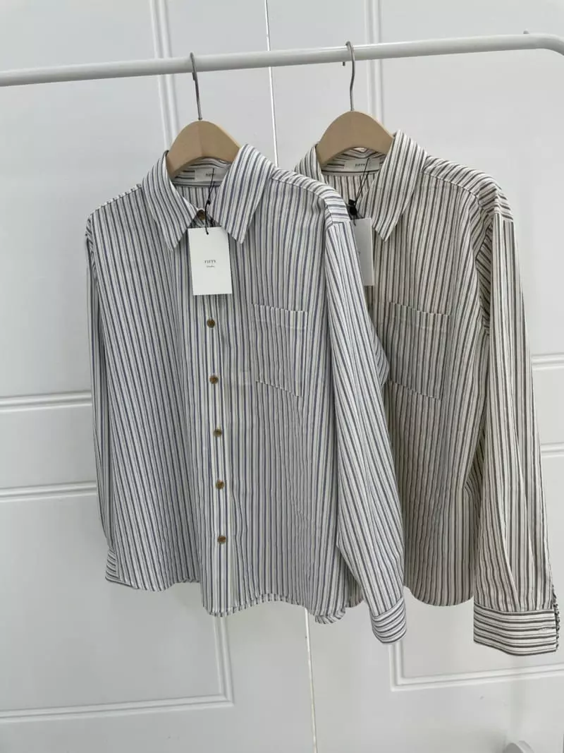 Fifty - Korean Women Fashion - #restrostyle - Bunny Stripes Shirt - 6
