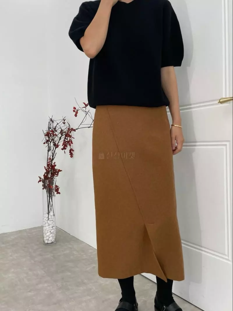 Fifty - Korean Women Fashion - #momslook - Whole Gament Short Sleeves Knit Tee - 4