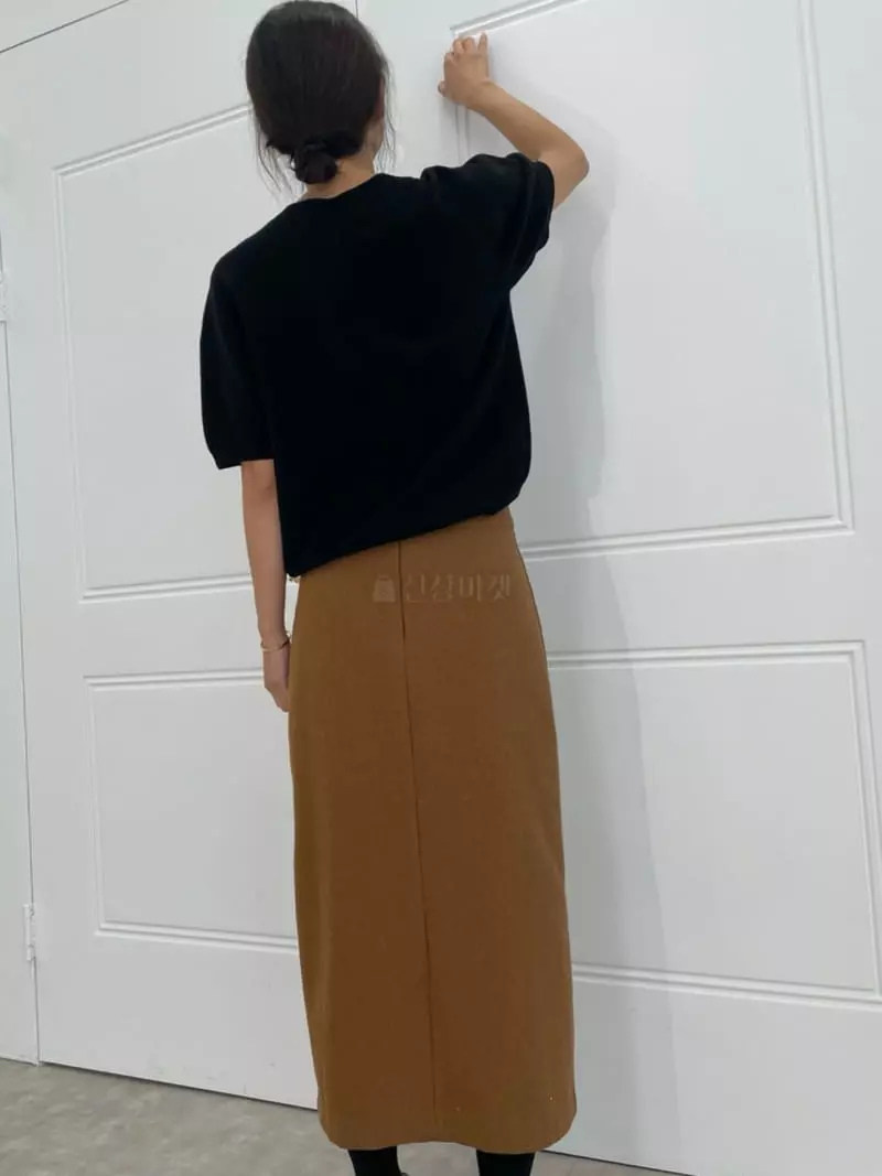 Fifty - Korean Women Fashion - #womensfashion - Whole Gament Short Sleeves Knit Tee - 6