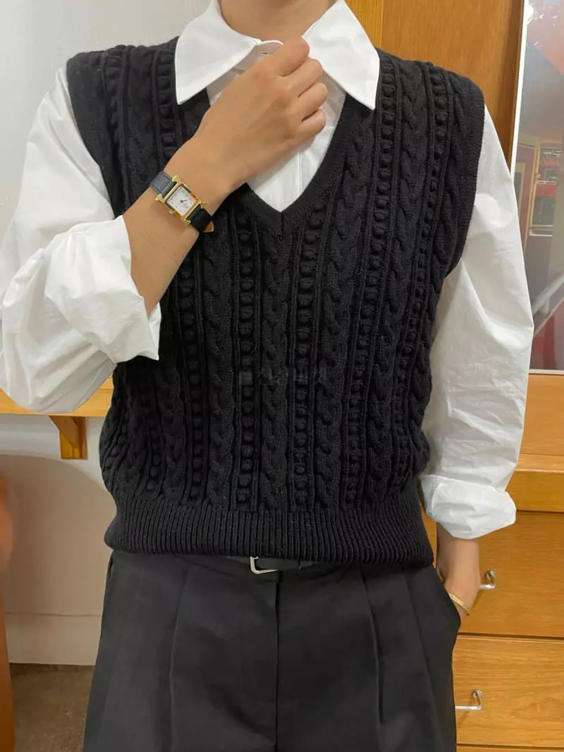 Fifty - Korean Women Fashion - #womensfashion - Twist Vest - 3