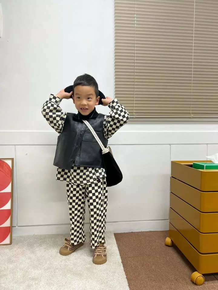 Fine Studio - Korean Children Fashion - #Kfashion4kids - Chess Loose Tee - 6