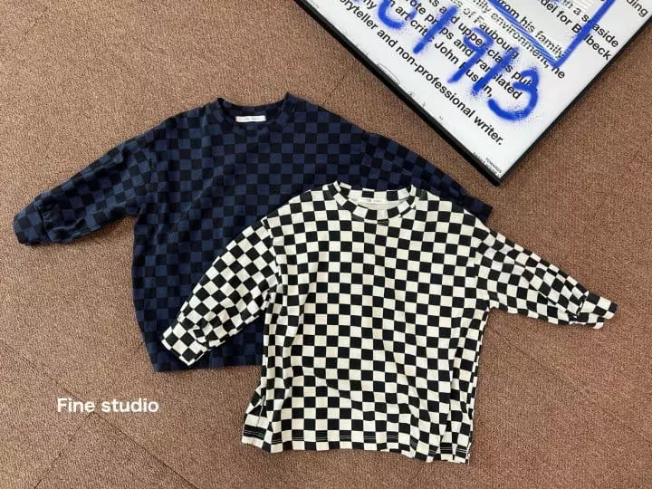Fine Studio - Korean Children Fashion - #childofig - Chess Loose Tee - 12