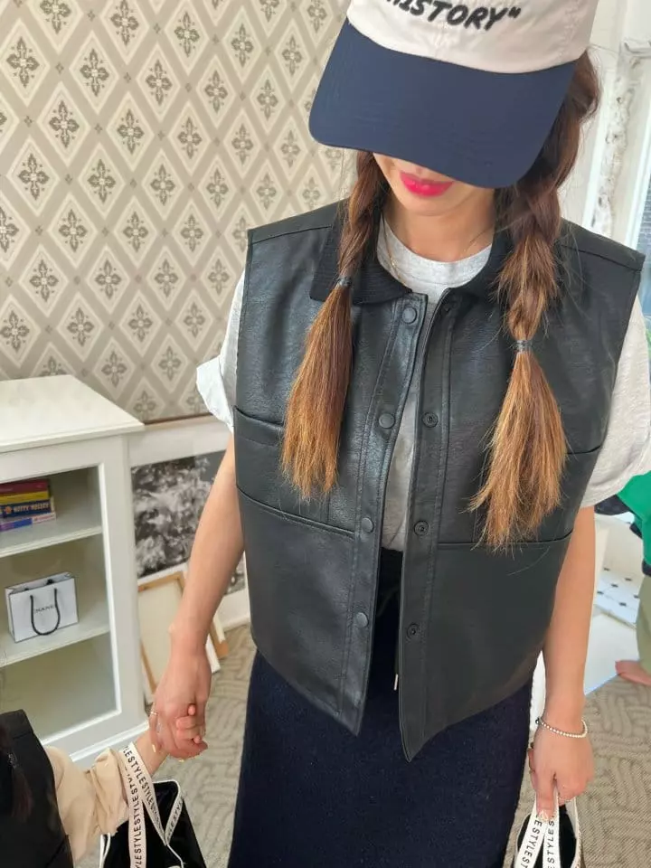Fine Studio - Korean Children Fashion - #designkidswear - Leather Vest - 8