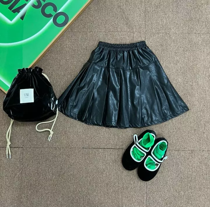 Fine Studio - Korean Children Fashion - #designkidswear - Leather Pleats Skirt - 12
