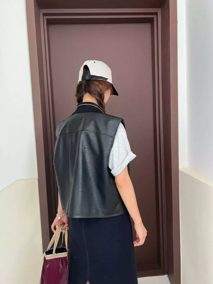 Fine Studio - Korean Children Fashion - #kidsshorts - Leather Vest - 11