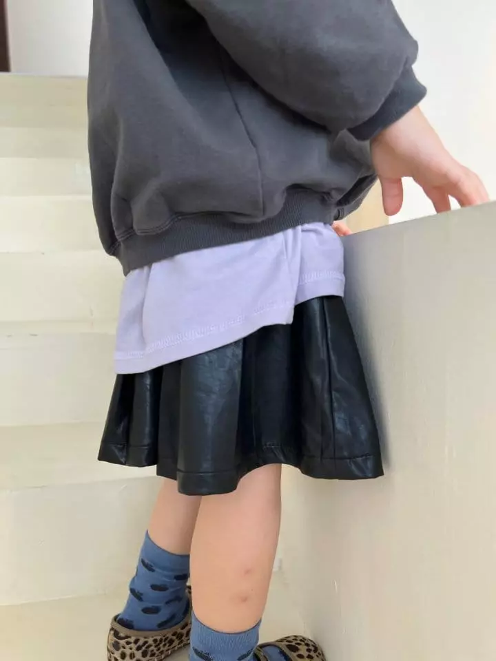 Fine Studio - Korean Children Fashion - #littlefashionista - Leather Pleats Skirt - 5