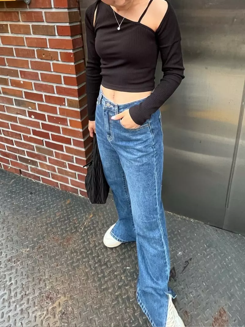Flipar - Korean Women Fashion - #momslook - Slit Jeans - 9